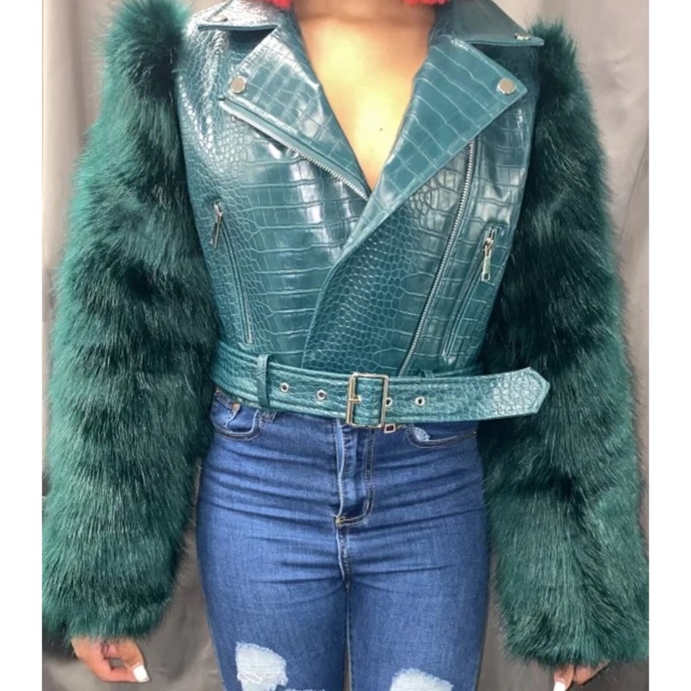 Croc Fur Arm Jacket